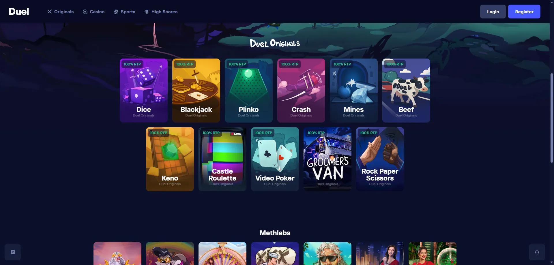 Juegos de casino Duel Originals — tragamonedas y juegos cripto en México